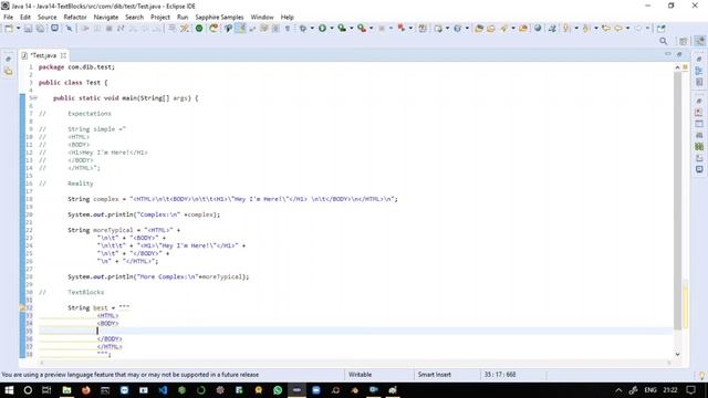 Java 14 New Features : Text Blocks & Helpfull NullPointerExceptions