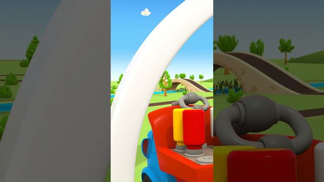Leo the truck & robots color the rainbow arch. Learn colors with cartoons for kids #shorts #colors