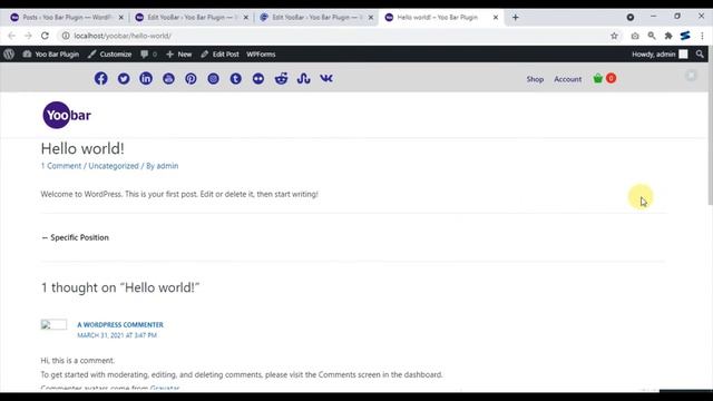 Navbar WordPress bar Plugin: YooBar