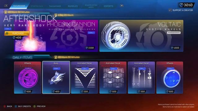 ROCKET LEAGUE ITEM SHOP | MARCH-21-2022 | TW VOLTAIC + COBALT PHOENIX CANNON