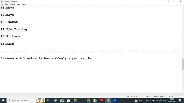 PYTHON tutorials || Demo - 1 || by Mr. Vijay On 19-04-2023 @7PM IST