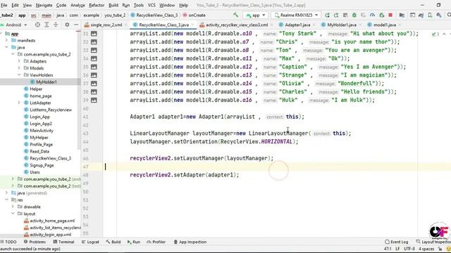 GridLayout in RecyclerView Android | ViewHolder in RecyclerView Android | Modal Class in Android