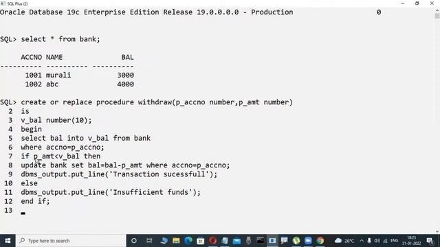 ORACLE 19c tutorials  by Mr. Murali Sir