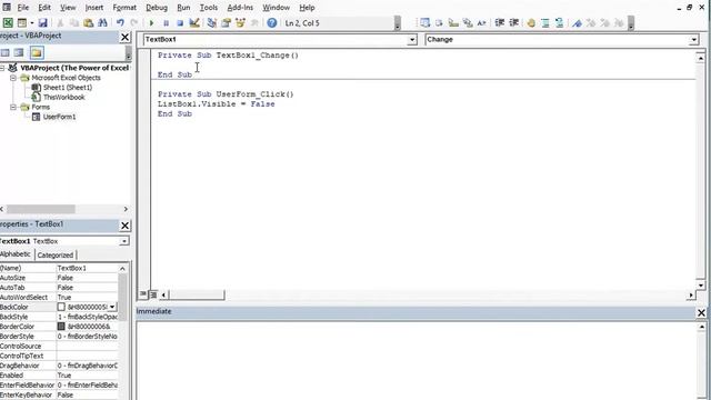 The Power of Excel - VBA Form suggestion box PART 1 listbox autocomplete