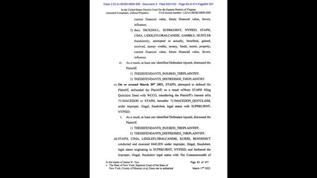 2022 JYoo v NY et al. Amended; USD Ct. EDVA failed to file Judgement; Defendants failed to JOIN