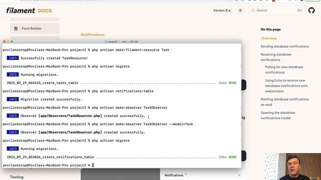 Filament Database Notifications: Bell on Top-Right with Modal Slideover