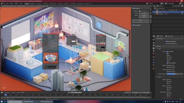 Как убрать шумы (Denoise ) после рендера в Blender 2.8 - 2.9 | Blender для начинающих  | Мини урок