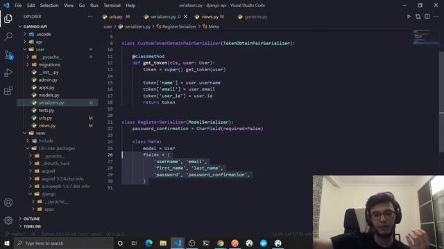 04 - Creating a register view and returning the JWT - intro about generic views and sterilizers