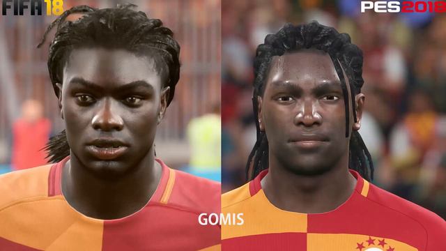 PES 2018 vs FİFA 18 GALATASARAY OYUNCU YÜZ KARŞILAŞTIRMASI