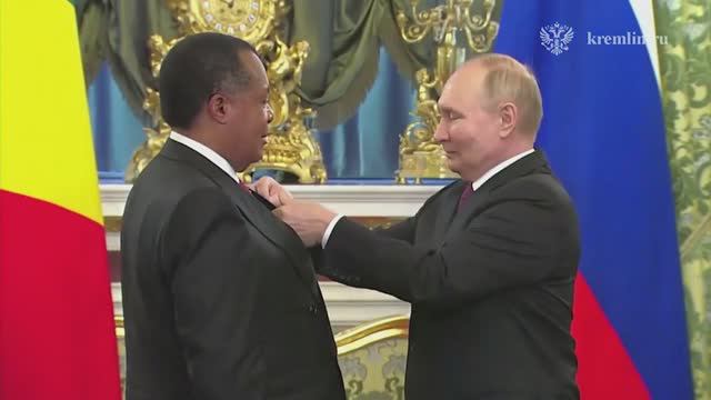 Встреча Владимира Путина с Президентом Конго Дени Сассу-Нгессо в Кремле