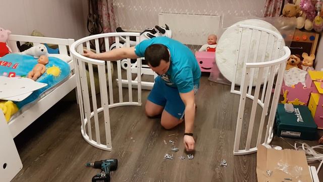 Сборка детской круглой кроватки-трансформер Антел "Северянка-3"