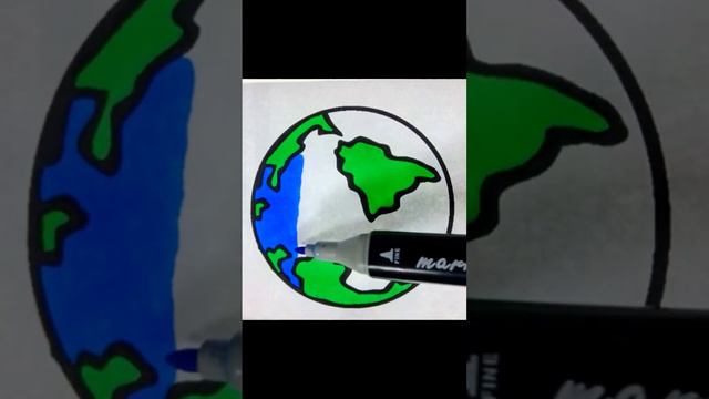 Planet Earth drawing coloring  earth