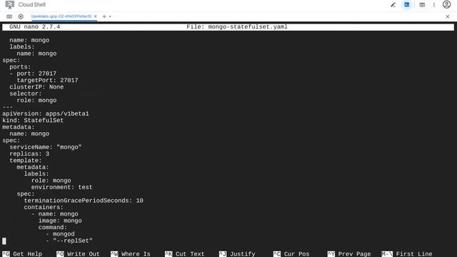 【QWIKLABS】GCP - StatefulSets を使用して Kubernetes で MongoDB データベースを実行する