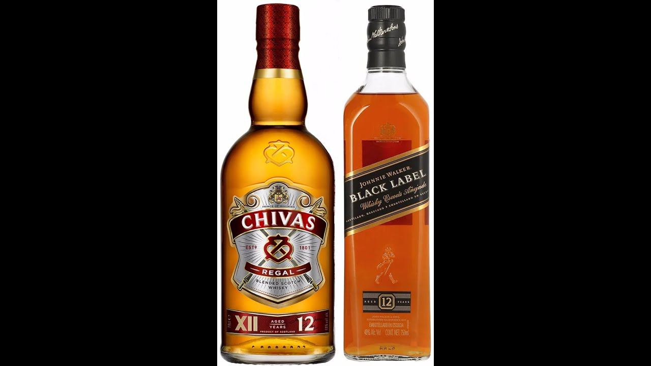 Сравнение Blended Scotch Whisky Johnnie Walker Black Label с Whisky Chivas Regal.