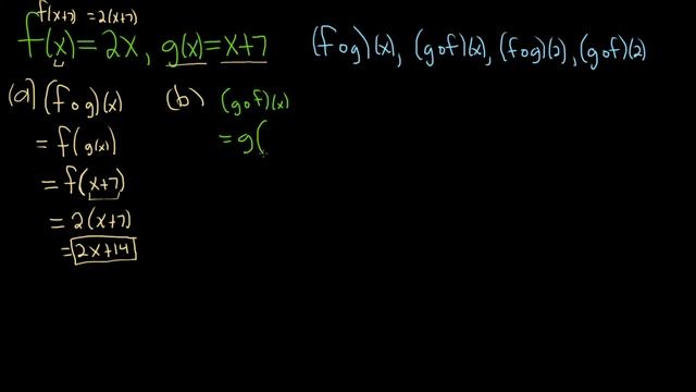 18. How to Find the Function Compositions: f o gx g o fx f o g2 and g o f2