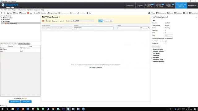 TCP Virtualization With SmartBear ReadyAPI ServiceV Pro