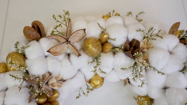 DIY Transform Your Home with winter-summer Wreath / Венок из цветов хлопка / Wianek z bawełny
