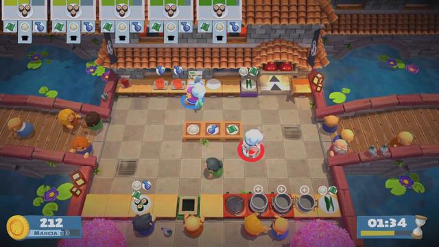 Overcooked 2 (PS5) Level 1-2, 2 Players, 3 Stars (4K 60 FPS)