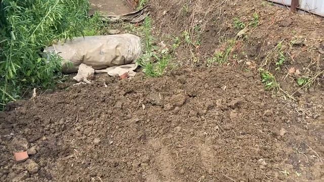 Закапываем пруд. Ровняем землю.