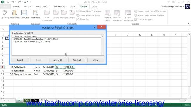 Microsoft Office Excel Tutorial 2013 Sharing Workbooks 16.3 Employee Group Training