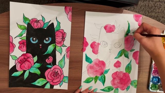 Котик в цветах