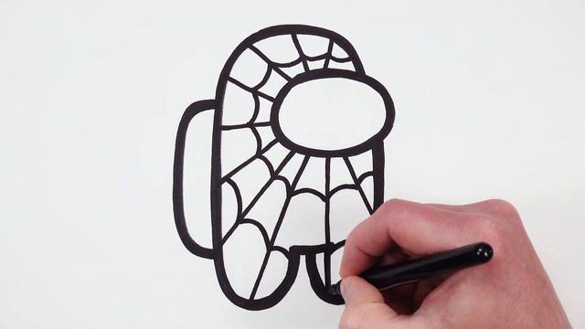 How to Draw Among Us Spiderman Character Easy