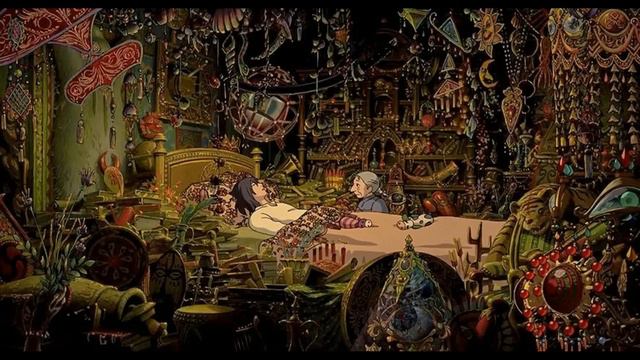 Music for deep sleep 🎶✨(1 Hour) Howl's Moving Castle with Rain 💫🌧️