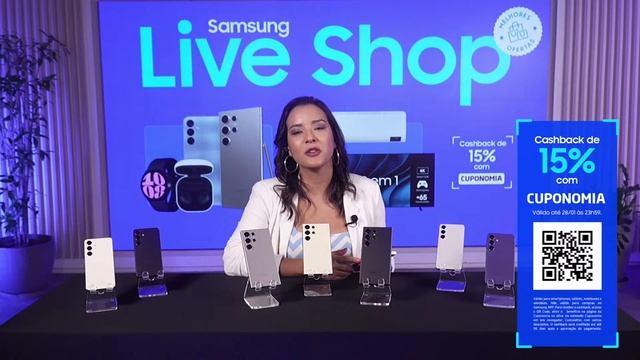 #SamsungLiveShop 26/01 – Melhores ofertas da Samsung! Galaxy S24, cashback com Cuponomia e mais!