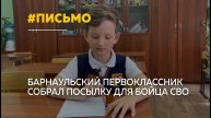 Барнаульский первоклассник собрал посылку для бойца СВО с позывным «Артик»