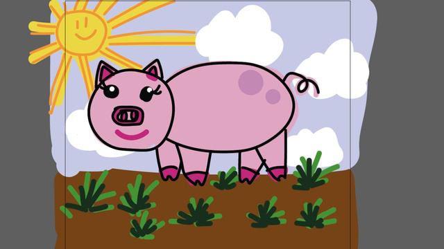 Рисуем свинку детям часть 89