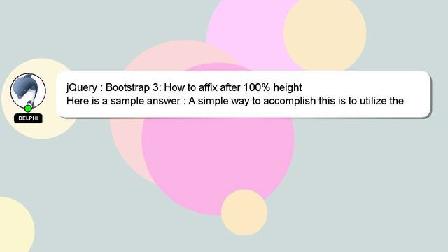 jQuery : Bootstrap 3: How to affix after 100% height