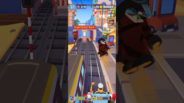 Subway Surfers трюки. нестандартное прохождение через барьер.