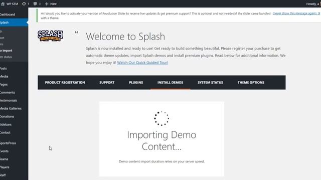 Splash Installation Tutorial  - StylemixThemes