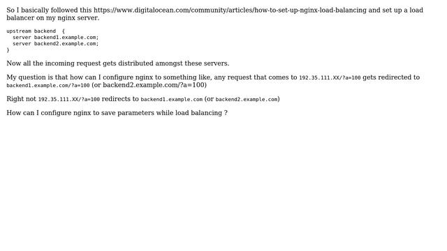Passing parameters in nginx load balancing