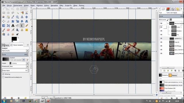 [GIMP] Youtube Banner Template #08 - GTA V