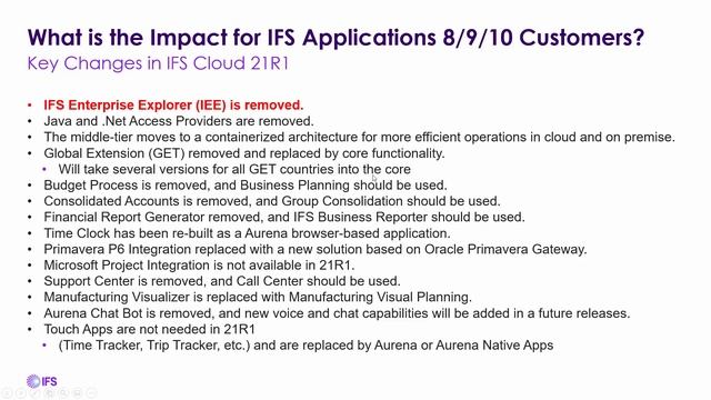 IFS Cloud 21R1   Upgrading to IFS Cloud InFocuS User Group