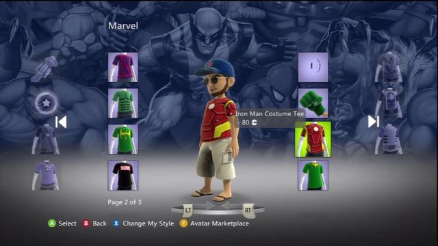 Marvel Comics Xbox Live Avatar Marketplace Items (Deadpool, Iron Man, Spider-Man, Thor, more)