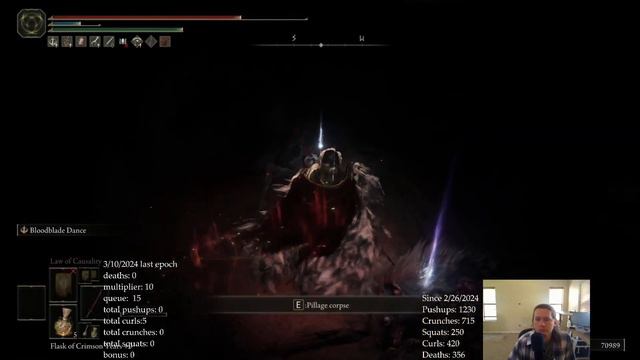 Elden Ring - First Playthrough - Keyboard / Mouse - Pushups Per Death - Abandoned Cave Golden Scara