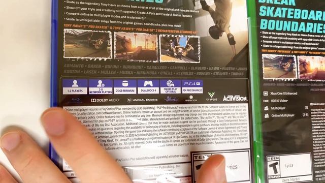 Tony Hawk's Pro Skater 1+2 (Xbox One/PS4) Unboxing