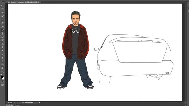 Infiniti G20 and Aaron Paul Time-lapse Speed Drawing
