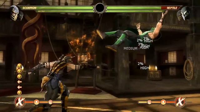Mortal Kombat 9 (MKKE) - Tag Combos (Scorpion - Reptile)