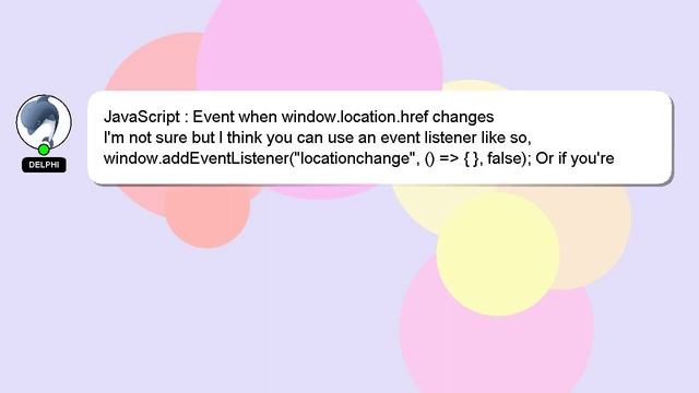 JavaScript : Event when window.location.href changes