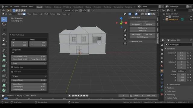 Houses, Buildings, Skyscrapers in Blender - Building Tools Add-On