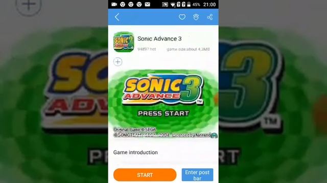 КАК СКАЧАТЬ Sonic Advance 3 НА ТЕЛЕФОН???
