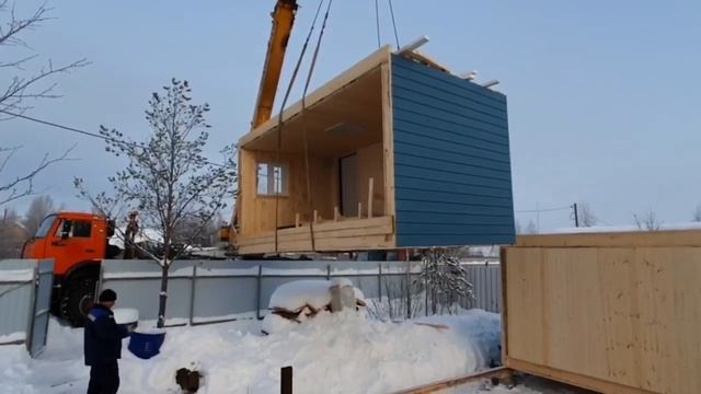 Установка Модульно-каркасной бани с террасой