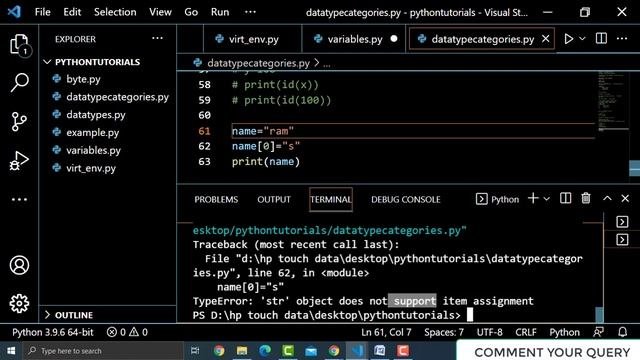 MUTABLE Vs  IMMUTABLE Data Types in Python  Very Important