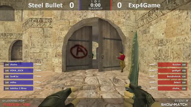 Show-Match по cs 1.6 [Steel Bullet -vs- Exp4Game] @ by kn1fe /// 2map