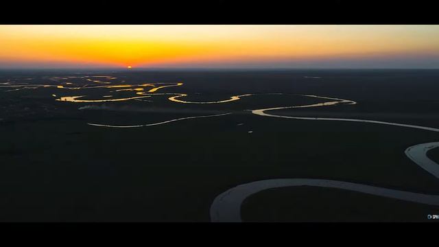 Красивый закат на реке Аксай Есауловский