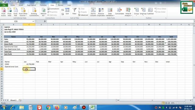 Membuat Grafik excel 2010