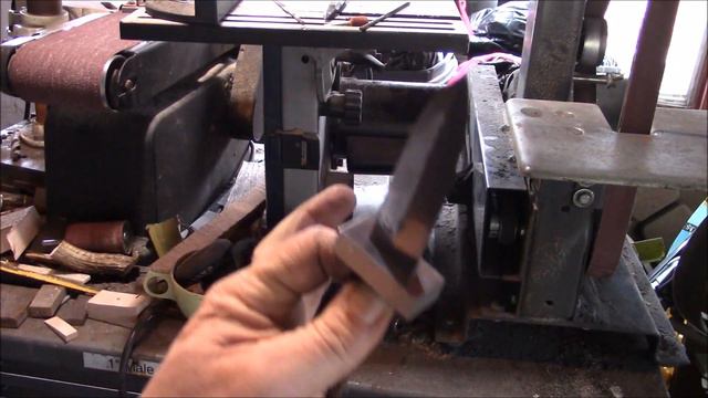 Forging an old file into a boot knife.